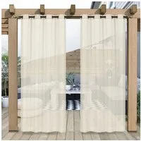 Sunicol Outdoorvorhang Outdoor Vorhang mit Ösen, Transparent, Sonnenschutz (4 St), Sichtschutz für Aussen Balkon Terrasse Rasen