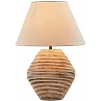 Mirabeau Tischleuchte Tischlampe Landelin weiß/braun