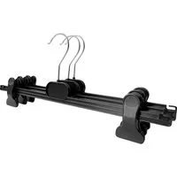 RSR Hangers Kleiderbügel RK 40 Hosenklemmbügel Hosenbügel Kunststoff Schwarz, (20-tlg)