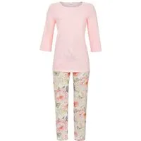 Ringella Pyjama - Schlafanzug mit 3/4 Arm und 7/8 Hose im Pfingstrosendessin (2 tlg) 50% Baumwolle 50% Modal