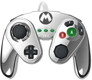 PDP Gamecube Controller (Mario Metal Design) [für Nintendo Wii U] silber