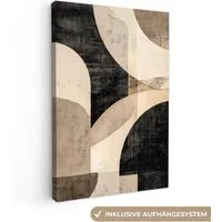 OneMillionCanvasses® Leinwandbild Abstrakt - Formen - Modern - Beige, Fotodruck (1 St), Leinwand Canvas Wandbild, Wanddekoration 20x30 cm