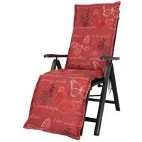 KETTtex Sesselauflage Relaxliege Bali 2386 rot Schmetterlinge 170x49x8 cm KETTtex