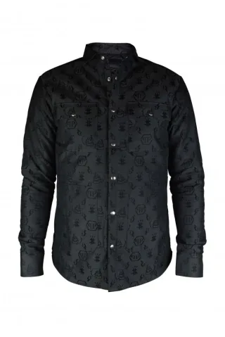 Philipp Plein Hemd LS Monogramm Schwarz