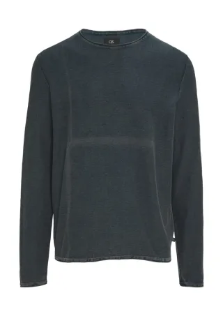 Q/S designed by - Gewaschener Strickpullover mit Rollkante blau - Gr. - L