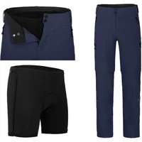 Zip-off-Hose PORVOO Zipp-Off (mit gepolsterter Innenhose) Herren Radhose, robust, elastisch, Normalgrößen, peacoat blau