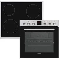 Telefunken Elektro-Herd-Set B-HS-75-C-I, Einbauherdset, Backofen mit Glaskeramik-Kochfeld, Teleskopauszug, 78 L