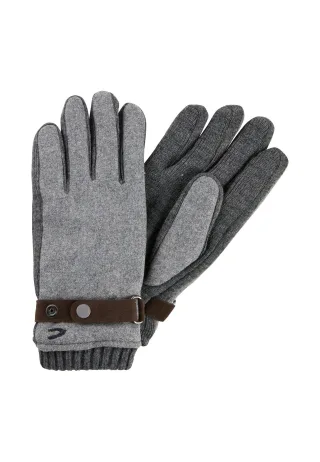 camel active - Strickhandschuhe mit Fleecefutter grey melange - Gr. - M