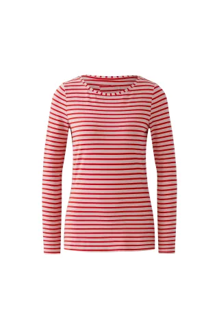 Oui - SUMIKO Langarmshirt rose red - Gr. - 38