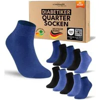 sockenkauf24 Diabetikersocken kurz ohne Gummibund & ohne Naht Quarter Diabetiker Socken Baumwolle (Set, 30-Paar) Diabetiker Socken mit Komfortbund ohne Gummi für Damen & Herren