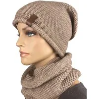 Taschen4life Beanie Mütze & Schal - N-Set unisex (2 teilig, Long-Beanie & Loop-Schal) für Damen und Herren, Strick uni einfarbig, klassisch modischer Stil