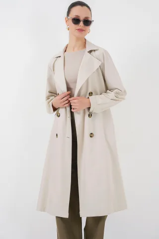 Doppelt breiter langer Trenchcoat
