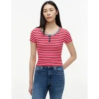 Tommy Jeans Henleyshirt TJW SLIM HENLEY SS TEE Viskosemischung, slim fit