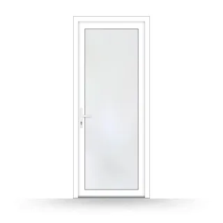 Nebeneingangstür 80x190 cm, nach außen öffnend, Kunststoff, Weiß, 2-fach Verglasung, Modell Osnabrück, individuell nach Maß