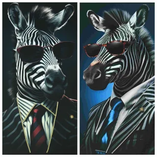 Bilder-Set ZEBRA MIT BRILLE