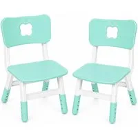 BAYLI Schreibtisch 2er Set Kinderstuhl Helltürkis höhenverstellbar 27–30 cm – Kunststoff