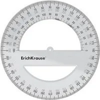 Erich Krause Lineal, Vollkreis Winkelmesser 360° Lineal 12 cm Kunststoff klar transparent