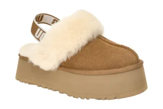 UGG 1113474 CHE FUNKETTE Damen Hausschuhe Clogs Schaffell Chestnut Echtleder