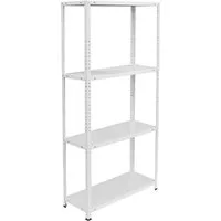 relaxdays Schwerlastregal Lagerregal aus Stahl 160 kg, 1-tlg., weiß
