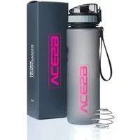 ACE2B Trinkflasche ace2b Trinkflasche Sportflasche Fitnessflasche Pink 600ml mit Shaker B, Auslaufsicher