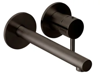 Herzbach design ix pvd Waschtisch Wandarmatur 80 gerader Auslauf 210 black, Black Steel, 21.139754.1 21.139754.1.40