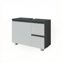 Vicco Waschbeckenunterschrank J-Shape, Weiß/Anthrazit, 80 x 60.8 cm (1-St)