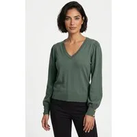 Vero Moda V-Ausschnitt-Pullover VMHOLLYKARIS LS V-NECK PULLOVER GA BOO