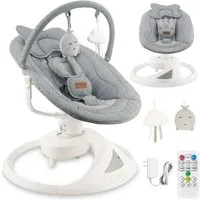 MoMi Babywippe Pearl, 360° drehbar, Bluetooth, 5 Stufen, 2 Modi