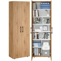 Bellamio Mehrzweckschrank Apol (Eichenoptik) Aktenschrank mit 2 Türen & 8 Fächern, robust & kratzfest