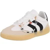 Ital-Design Damen Sneaker mit dekorativen Schnürsenkeln für Freizeit Sneaker (91117350) Flach Sneakers Low in Weiß