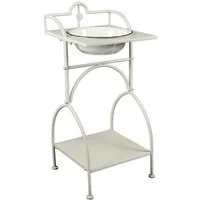 Ambiente Haus Badaccessoire-Set Waschschüssel mit Stand - eckig in Beige, Maße: 90x41x40 cm, 1 tlg.