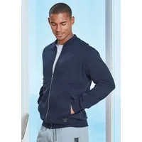 John Devin Sweatjacke mit modischer Teilungsnaht Langarm, Sweatjacke mit Reißverschluss und Rundhals, Baumwollmischung