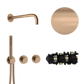 Herzbach MODUL7 Thermostat-Set T-RB250 Wandarm Regenbrause Ø25,0cm , 70.702711.1.39 70.702711.1.39