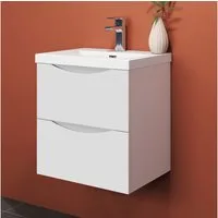 Aica Sanitär Waschtisch Waschbecken mit Unterschrank Soft Close Badmöbel Badschrank Gäste-WC