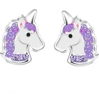 schmuck23 Paar Ohrstecker Kinder Ohrringe Einhorn Pferd 925 Silber, Kinderschmuck Mädchen Geschenk