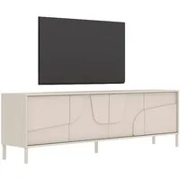 OTTO home Lowboard Stone, 205 cm breit, 4 Türen, TV-Schrank, TV-Kommode, Medienboard, 3D-Design, Push-to-open, Innenraum großzügig, Füße 14/2 cm wählbar