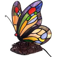 BIRENDY Stehlampe Tischlampe Tiffany-Style Schmetterling 202 Leuchte Dekorationslampe