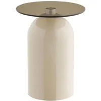 House Nordic Couchtisch Solveig Eckbord Ø40cm beige, grau.