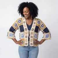 OriginalYou Strickjacke Damen Häkel Jacke Sommerjacke Strick Bolero One Size 38-42 (38/40 relaxed, 40/42 regular), Vintage Sommerlook