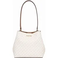 MICHAEL KORS Handtasche Michael Kors Pratt Medium Bucket Bag Beige Monogramm Schultertasche