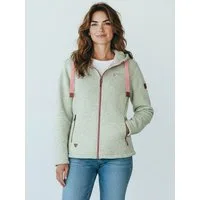 Dry Fashion Fleecejacke Poel Damen Wollfleece-Jacke Kapuze - Damenjacke Fleece windabweisend Verstellbare Kapuze, 2-Wege-Reißverschluss, Taschen mit Reißverschluss