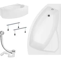 KOLMAN Badewanne Eckbadewanne Rima 150x95, (Links/Rechts), Ablaufgarnitur & Füße GRATIS