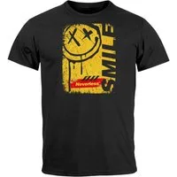 Neverless Print-Shirt Herren T-Shirt Printshirt Smile Graffiti Design Drippy Face Männer mit Print