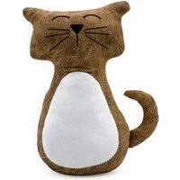Spetebo Bodentürstopper Stoff Türstopper Katze 1 kg schwer braun (Anzahl, 1 St., 1), als Fensterstopper einsetzbar