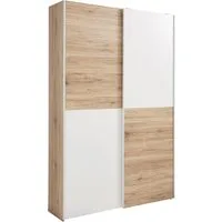 Schlafkontor Schwebetürenschrank Heimo/Fast Schrank Kleiderschrank Garderobe geringe Tiefe, ausziehbarer Kleiderstange, Garderobenschrank, 6 Böden