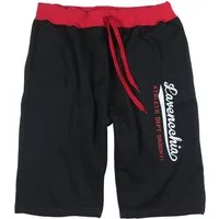 Lavecchia Sweatshorts Lavecchia Herren Sweatshorts Bermuda LV-2017 (Black-Red, 6XL) kurze Jogger Hose