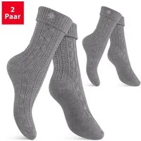 celodoro Trachtensocken Trachten Socken (2 Paar) mit Edelweiß-Pin für Damen & Herren