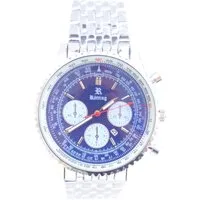Rötting Design Quarzuhr Herrenuhr Quarz blaues Ziffernblatt in Flieger-Look Design DATUM, Handgelenkumfang wählbar zwischen 18 und 22 cm