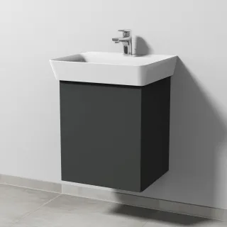 Sanipa 3way Waschtischunterbau zu Ideal Standard Connect Air Cube Waschtisch mit 1 Tür, Graphit-Matt SP6451B