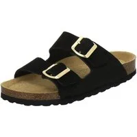 AFS-Schuhe 210097 Zweischnaller Pantolette für Damen mit Fußbett, bequeme Sandalen aus Leder